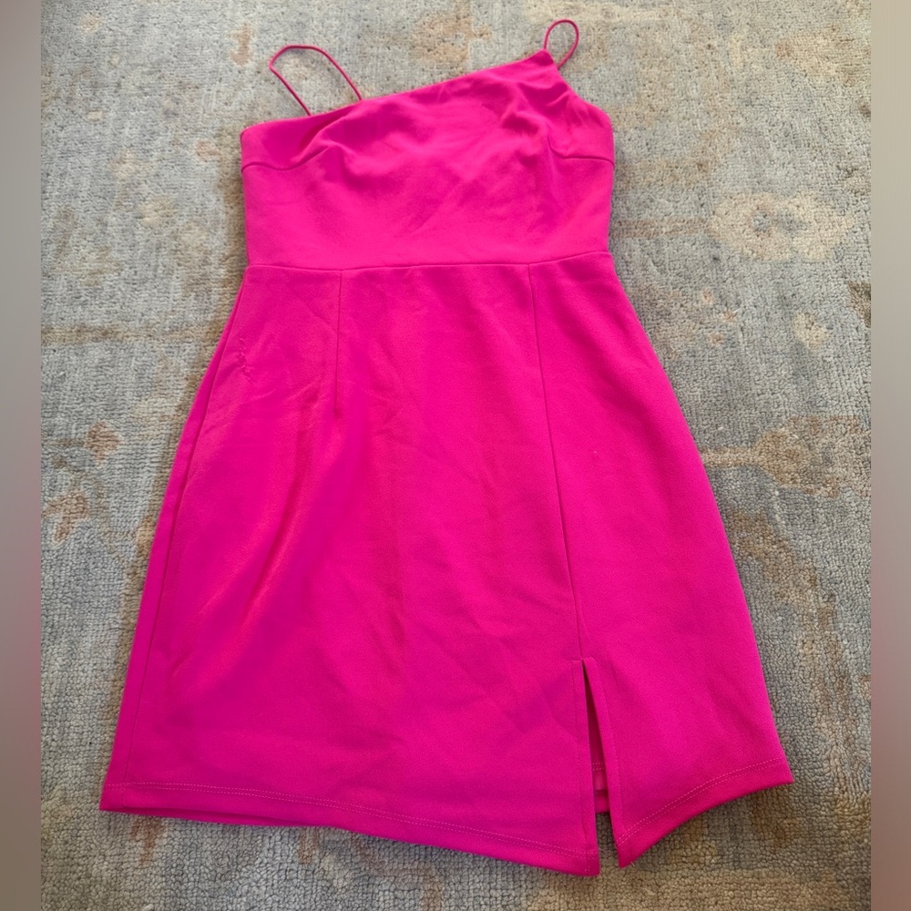 Pink Mini Dress With Slit | Size Small | Lulus |